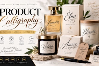 create custom calligraphy lettering for product packaging and labels