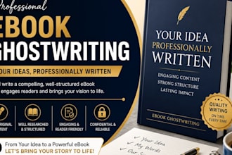be your ghost book writer, ebook ghostwriter and book writing