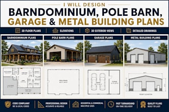 design barndominium pole barn, garage and metal building plans