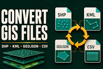 convert gis files between shapefile, kml, geojson and CSV