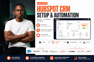setup and automate hubspot CRM, pipedrive, clay with zapier make and n8n