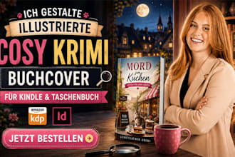 gestalte illustrierte cosy krimi buchcover fur kindle und taschenbuch