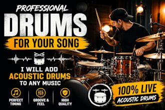 add drums to your song with a professional performance