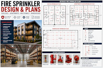 design architectural fire sprinkler plan for duplexes and multifamily buildings