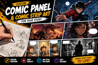 draw custom manga pages and comic panels