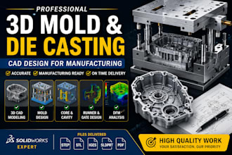 design 3d mold and die casting cad for manufacturing