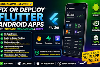 build fix deploy flutter android apps with firebase supabase API stripe