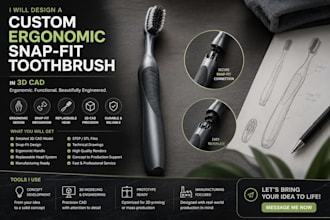 design a custom ergonomic snap fit toothbrush in 3d ca
