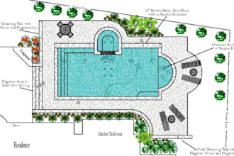 design swimming pool with structural, plumbing, and drainage layout