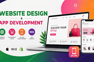 create website design, app development, ios app, wix website for ecommerce store