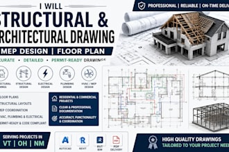 structural and architectural drawing mep design floor plan in vt oh nm