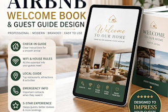 design a luxury airbnb welcome book, house manual and guest guide