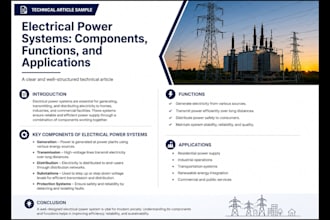 write technical articles on electrical engineering
