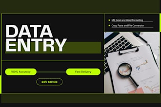 microsoft excel, word formatting and data entry work