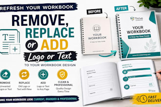 remove, replace or add logo or text to your workbook design