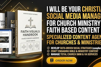 be christian social media manager for church ministry faith based content VA