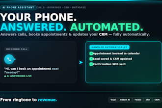 full stack ai engineer for ai phone call assistant to twilio API calendar CRM db