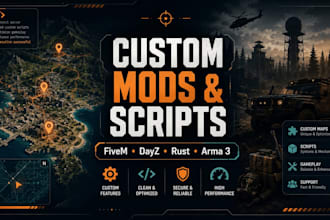 fivem, dayz, arma 3, rust,terraria and scum ai, loot, economy, and mods