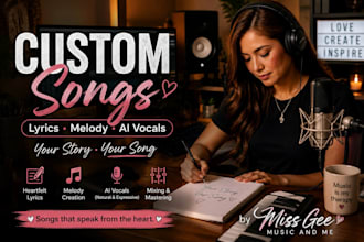 write custom song lyrics for your story, love, birthday or special occasion
