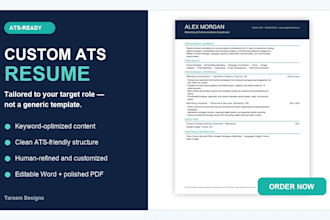 write a custom ats resume and tailored cover letter