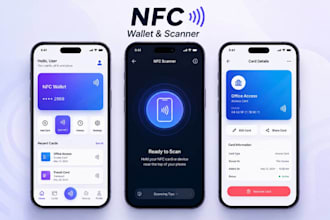 develop a custom nfc wallet app, nfc scanner app, nfc reader app, nfc card app