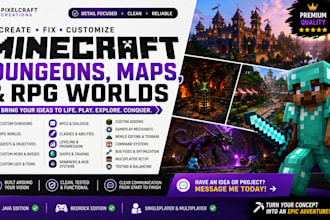 create fix custom minecraft dungeon, maps, rpg worlds, loot, addons and more