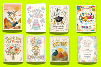design custom greeting card, invitation and birthday cards