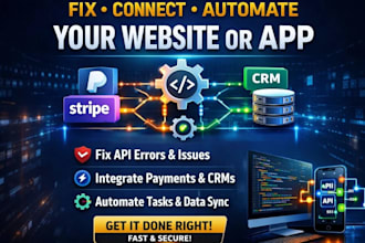 automate fix api integrate stripe paypal crm webhooks api into your website