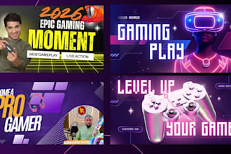 design an eye catching gaming thumbnail for youtube