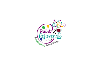 design paint and wine company logo