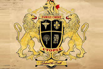 design a vintage heraldic coat of arms emblem logo