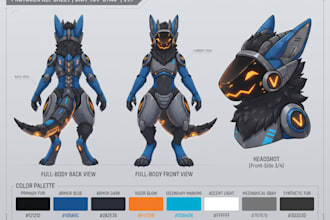 create a custom furry reference sheet for your fursona