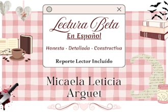 beta read your novel in spanish and provide detailed feedback
