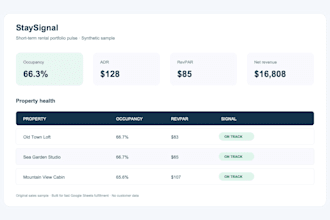 build a short term rental KPI dashboard in excel or google sheets