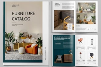 design furniture product catalog price list brochure or lookbook for company