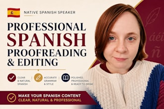 proofread and edit your spanish text, spanish proofreading