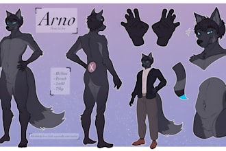 draw furry reference sheet, fursona ref sheet furry character sheet commission