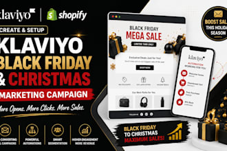 create klaviyo black friday marketing campaign shopify store for christmas sales