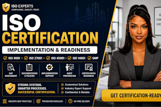 prepare iso 27001 iso 9001 and iso 14001 certification through accredited bodies