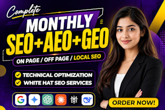 do monthly off page SEO and GEO services with high da backlinks