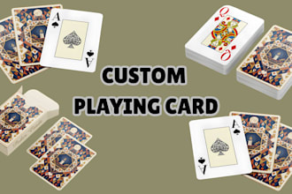 design custom playing cards, court card, 52 card deck, and card box