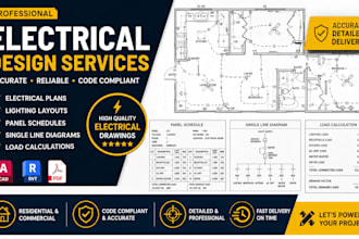 design electrical plans, lighting layouts, panel schedules, sld
