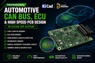design automotive can bus, ebu and high speed pcb in kicad