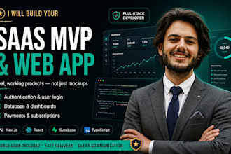 build your saas mvp web app in nextjs react and supabase