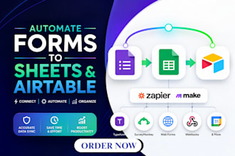integrate google sheets and airtable database for crm, lead and form automation