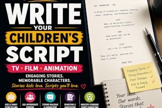 write your script or screenplay for children