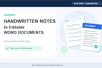 type handwritten notes into word documents
