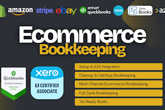 do setup and ongoing bookkeeping for your ecommerce store on quickbooks and a2x