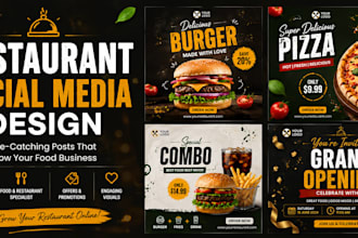 design professional restaurant social media post design