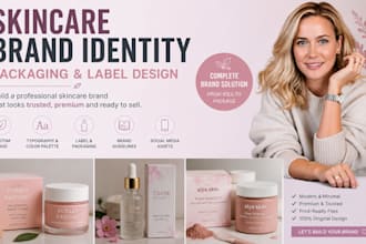 design skincare brand identity packaging lable cosmetic branding kit